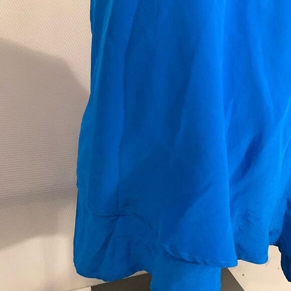 Lavendar Brown Womens Tank Top Blue Silk V Neck Racerback Size Small - Picture 4 of 13